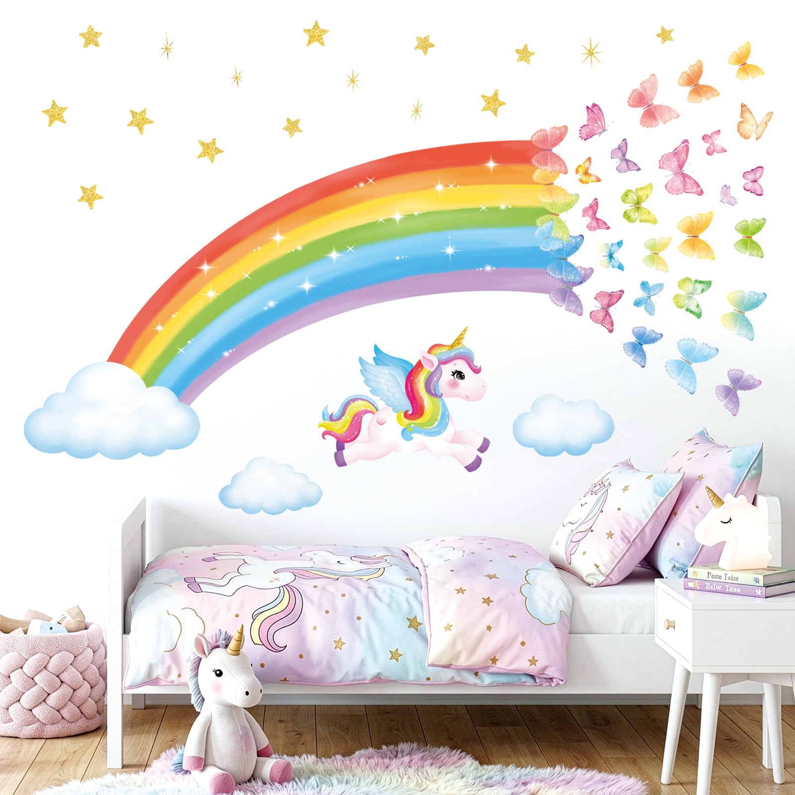 ユニコーン   レインボー  壁面 飾り Amazon.co.jp: DECOWALL 虹 ユニコーン ウォールステッカー 子供部屋